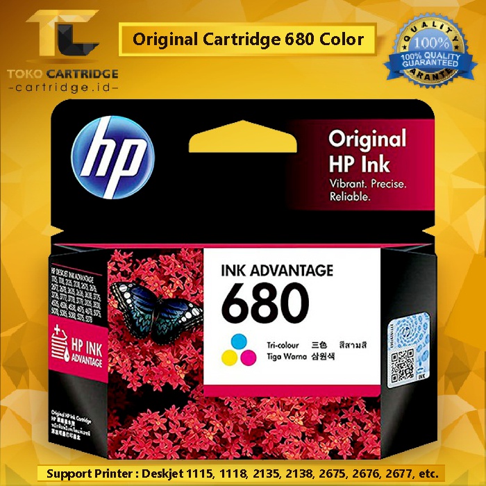 Cartridge 680 Black &amp; Colour ORIGINAL 1 SET  F6V27AA F6V26AA for Printer 2135  2138 3635 3636 3835 4675 4675 1115 1118