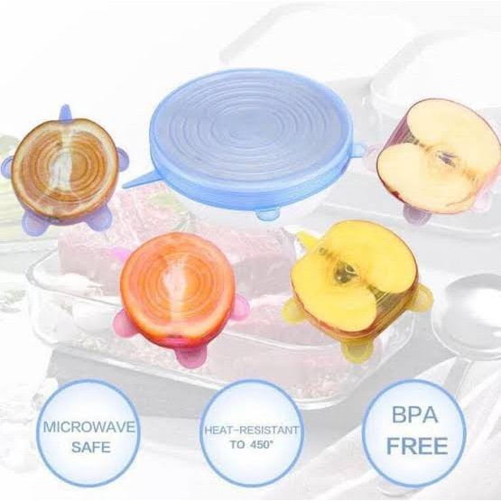 Penutup Wadah Makanan Elastis Serbaguna - 6 Ukuran - Stretch Bowl 6in1 Cover Lid Silicone 6 in 1