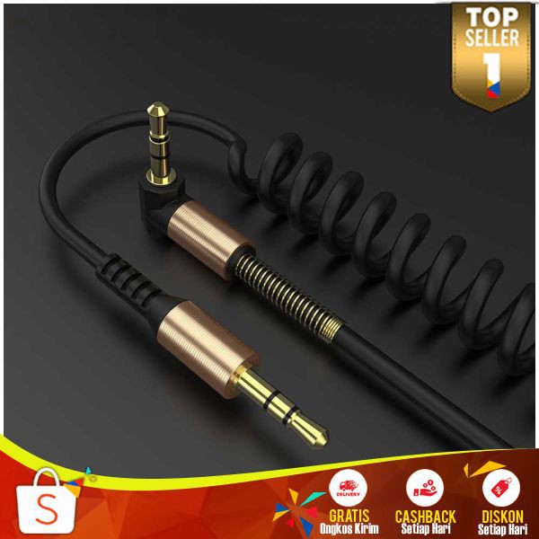 Kabel Audio AUX 3.5mm Spring L Jack 1.5m KN 04 Cable Penghubung Musik Speaker Kualitas Suara Jernih