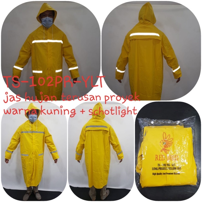 jas hujan proyek raincout warna orange dan kuning security