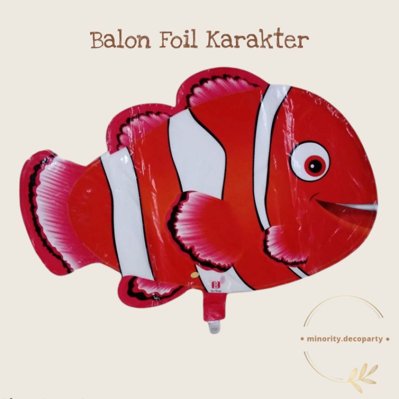 (5pcs) Balon Foil Karakter / Balon Gas / Balon Ikan Nemo