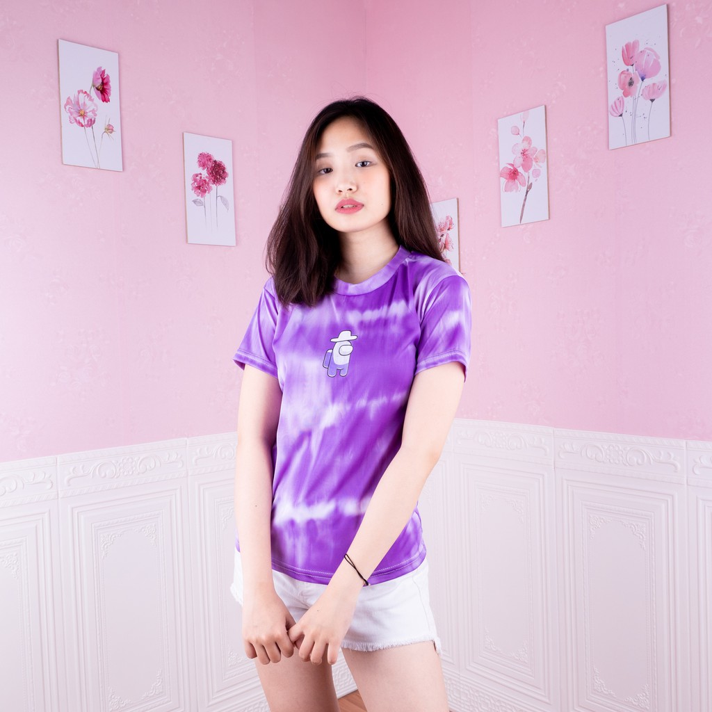SALE!!! Tie dye T-shirt Among Us  | Atasan KAOS TIE DYE- T-shirt- among us tie dye-UNGU