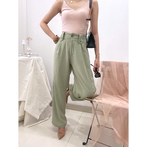 YORA Wide Leg Pants / Kulot Korea Casual / Celana Kantor Formal / Trousers Wanita P6