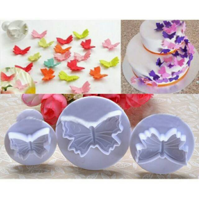 Butterfly Plunger Cutter Cetakan Kupu kupu Fondant Cookies Cutter