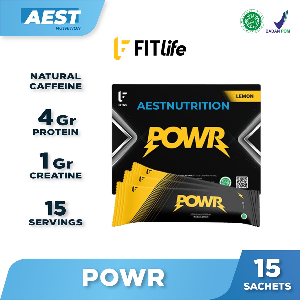 Fitlife POWR Pre Workout Kemasan Box Isi 15 Sachet PWO