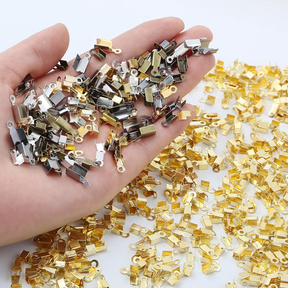 200 Pcs Klip Konektor Manik-Manik Model Lipat Bahan Besi Untuk Membuat Perhiasan Kalung Gelang