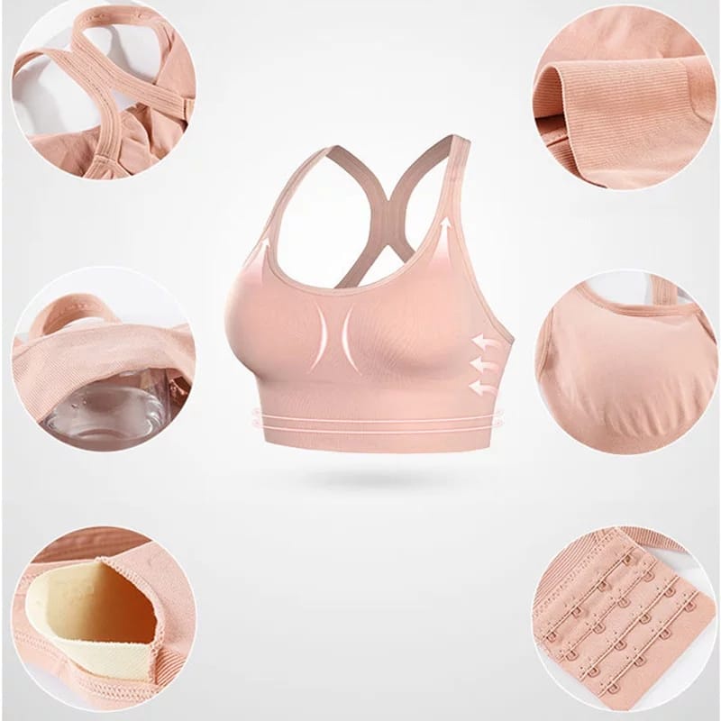 Vbras Official Shop BR46 Bra Olahraga Pakaian Olarahraga Wanita Sport Bra Pushup-6