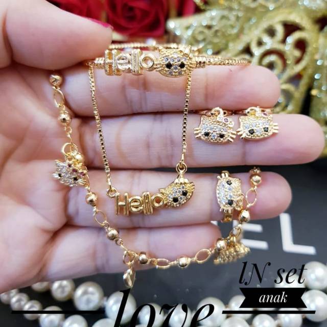 Xuping set perhiasan anak lapis emas 18k 1930j