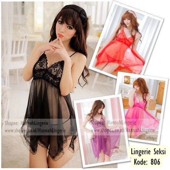 Hannah Lingerie Original Baju Tidur Transparan Kado Ulang Tahun Pernikahan Suami Istri S M L 806 Shopee Indonesia