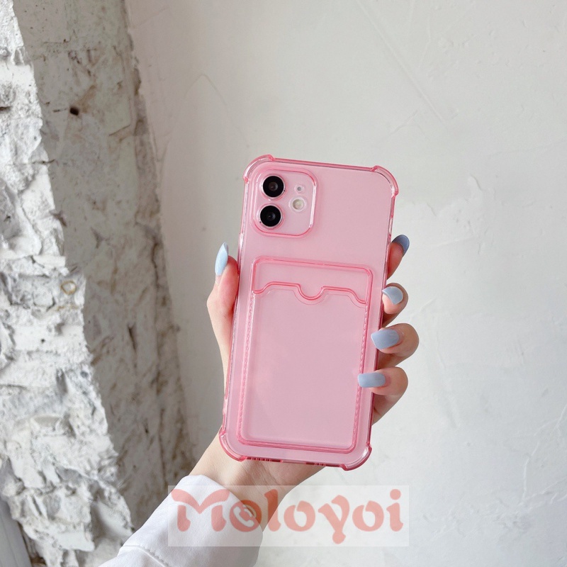 Case For Iphone X XR XS Max 11 12 Pro Max 6 7 8 Plus Softcase Tipis Card Wallet Card Holder Phone Case