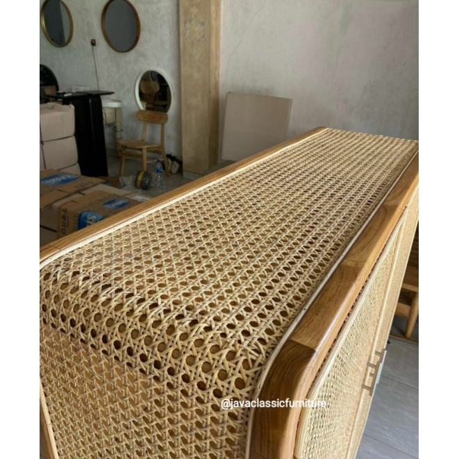 ALMARI LEMARI PAKAIAN ROTAN PINTU 2 CUSTOM RETRO MINIMALIS VINTAGE UNIK BAHAN KAYU JATI FINISHING NATURAL BLEACHING FURNITURE JEPARA-5