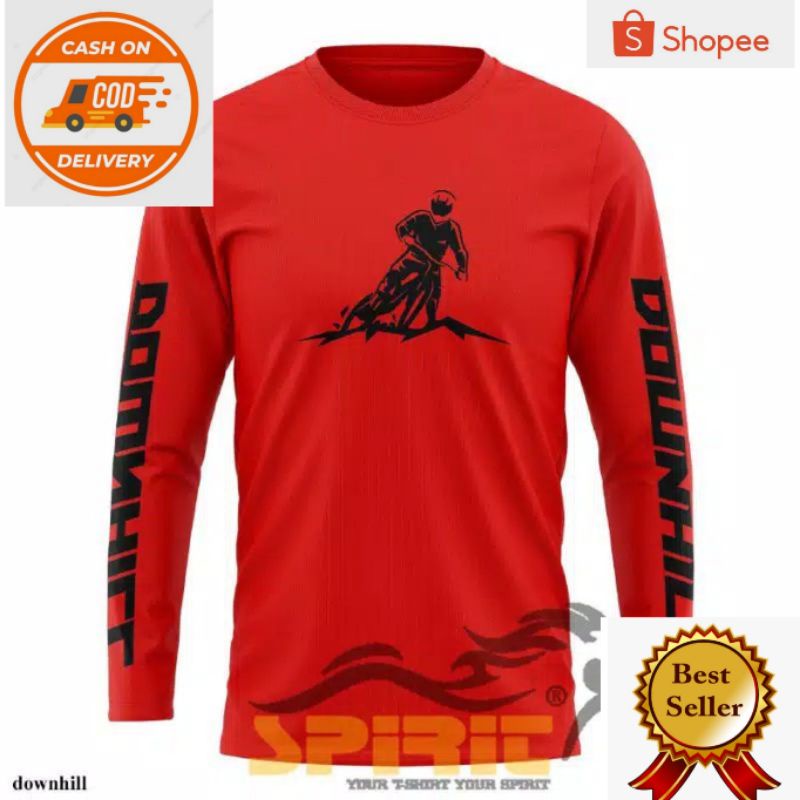Kaos trill downhill / kaos sepedah / kaos goes/Baju  kaos sepeda gowes lengan panjang keren terbaru 