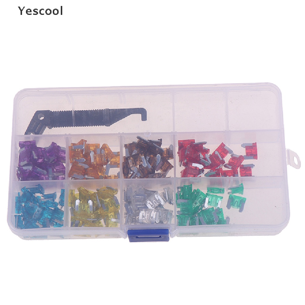 Yescool 100pcs Sekring Gepeng mini 3A5A7.5A10A15A 20A25A30A Untuk Mobil