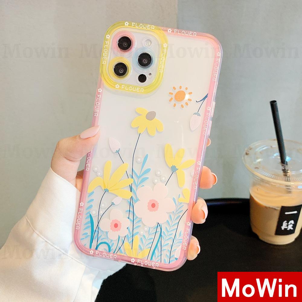 Mowin - Casing Silikon Iphone 13 Pro Max 12 Pro Max 11 Pro Max 7 + 8 + Xs Max Xr 11 Pro Max Motif Bunga Daisy