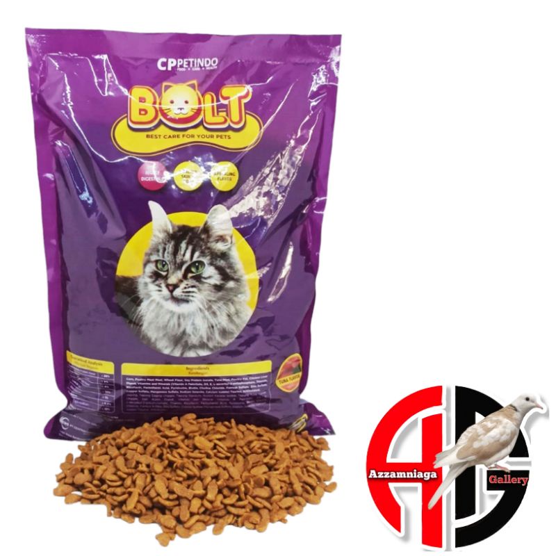 makanan kucing bolt tuna kemasan 800 gr catfood pakan kucing bentuk ikan nakanan