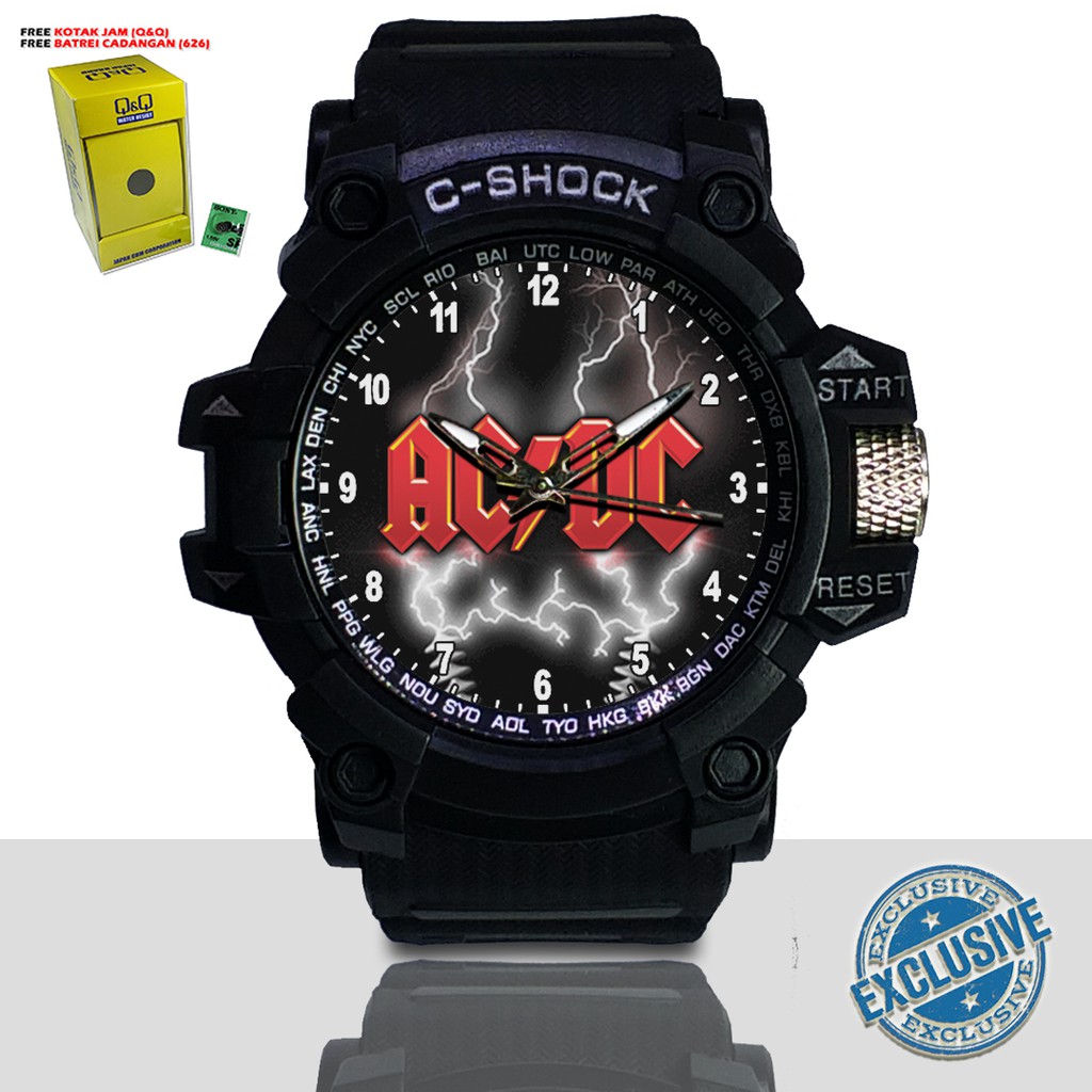 (EXCLUSIVE ) JAM TANGAN ACDC WATER RESIST FREE BOX DAN BATREI - NO.7