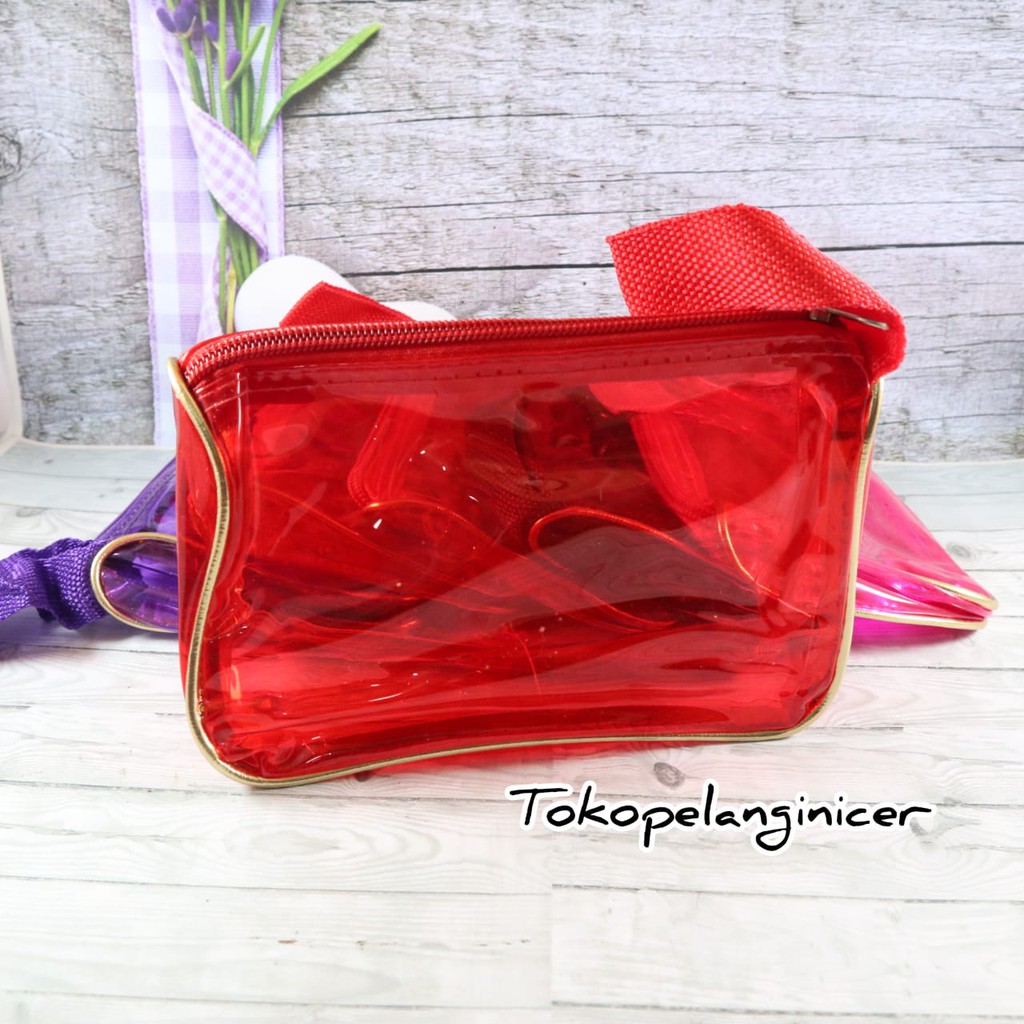 TAS KOSMETIK TRANSPARAN Pouch Make Up Organizer TOKOPELANGINICER RANDOM WARNA