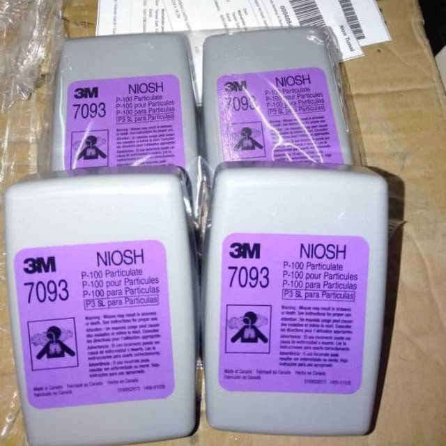 3M Catridge P100 particulate Filter 7093 NIOSH particle 2 Each / set  Original