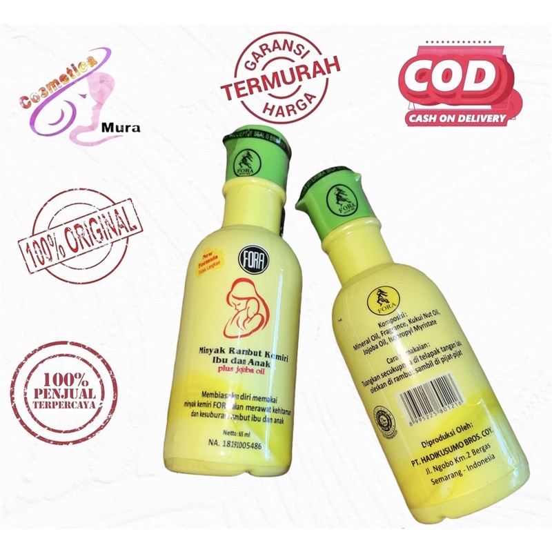 *ibu dan anak* [ bpom ] minyak kemiri fora ibu dan anak - FORA Minyak Rambut Kemiri Ibu dan Anak + Jojoba Oil  65ml