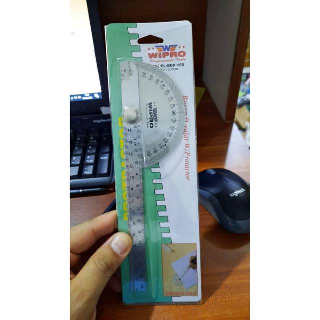 

Penggaris Sudut Tukang 15cm Busur Derajat Stainless Protractor 150mm