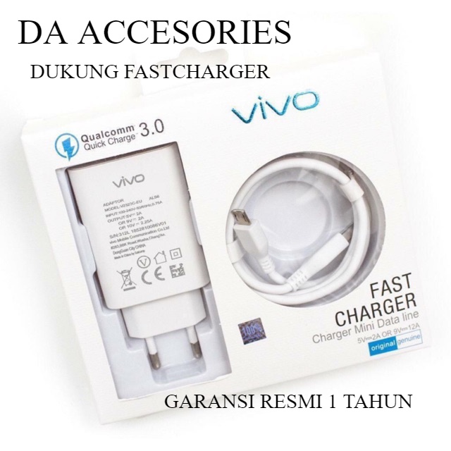 TC Charger ORI Vivo Micro usb Fast Charging DAN TIPE C Cas Casan Travel Charger