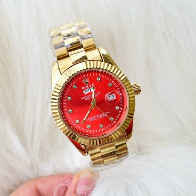 Jam Rolex Pria rantai stainless steel + free gelang (model random)