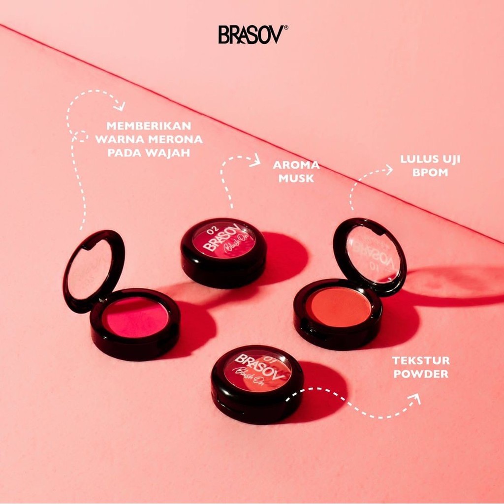 BRASOV Blush On Shade Matte 01 &amp; 02 Pigmented Perona Pipi Pemerah Pipi Mate Original Halal BPOM