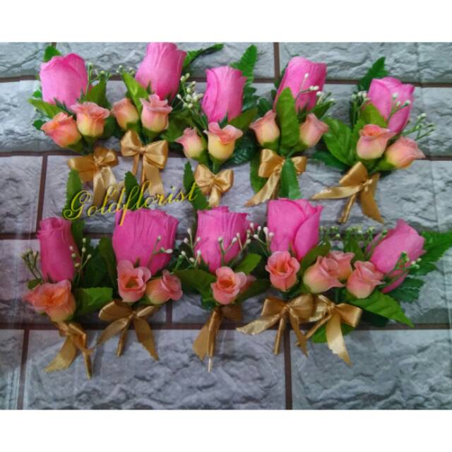 Corsage groom bunga jas pria pengantin pria bunga pin jas