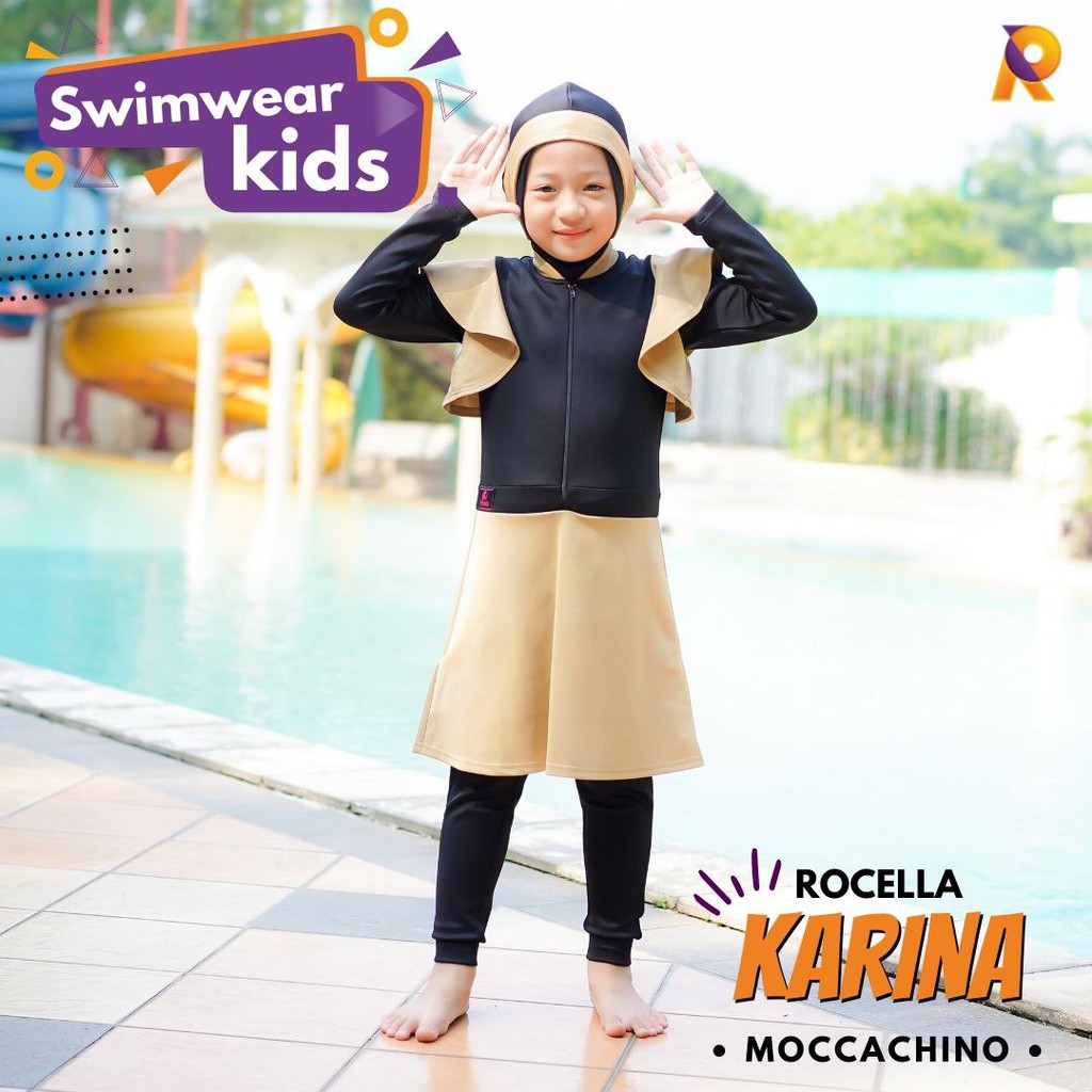 BAJU RENANG ANAK//BAJU RENANG MUSLIMAH//SWIMWEAR ANAK//ROCELLA SWIMWEAR KARINA