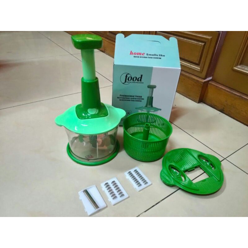 RT 1.5L Blender Kapsul Manual Blender Daging Blender Bumbu Praktis 4 Mata Pisau