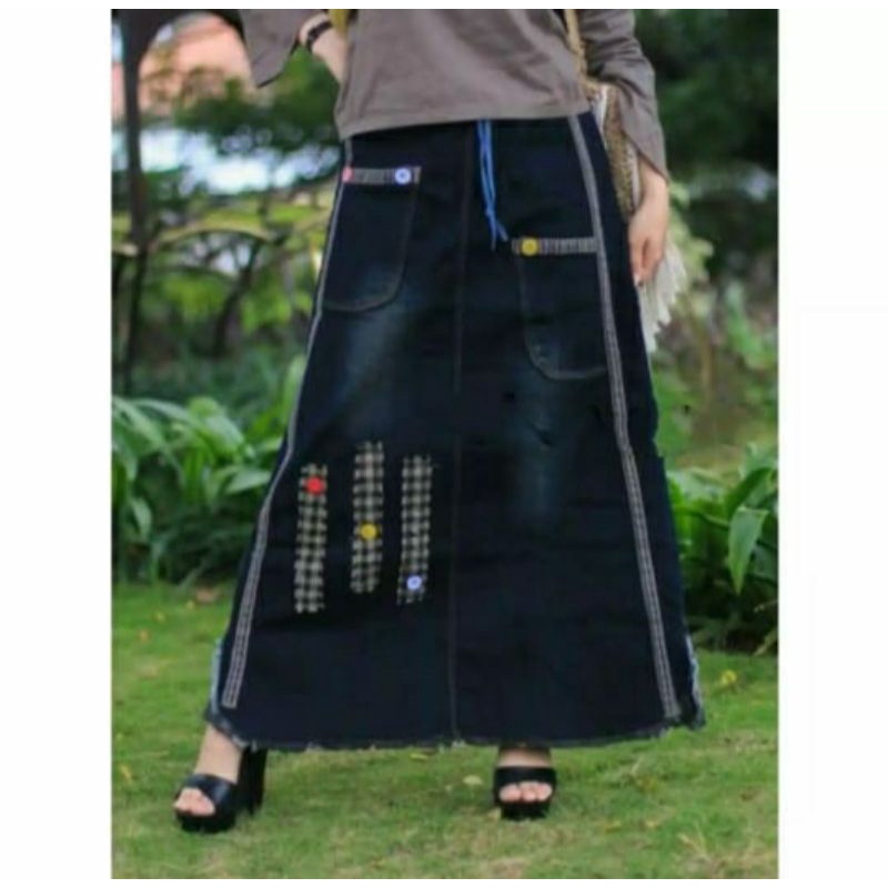 Rok Jeans Panjang Wanita Model Terbaru 2022