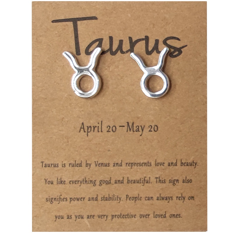 Anting Desain 12 Rasi Bintang Gemini Warna Emas Dan Silver