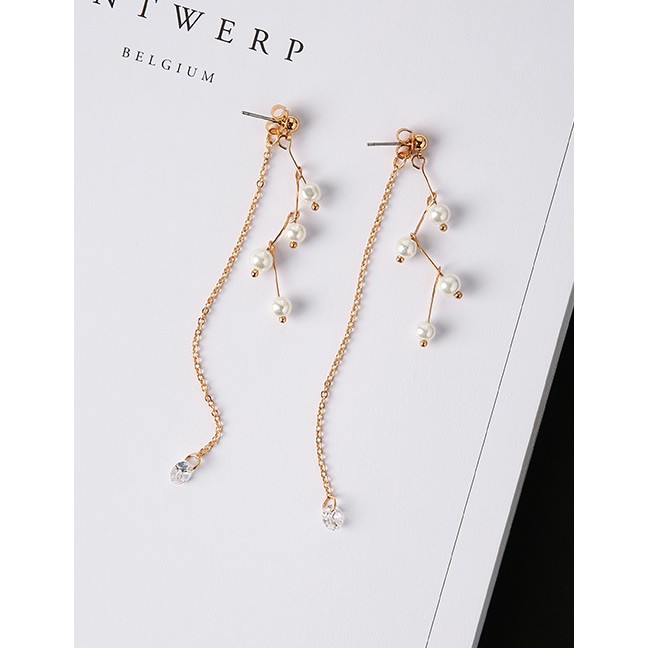 LRC Anting Tusuk Fashion Color Pearl Decorated Pure Color F0715X