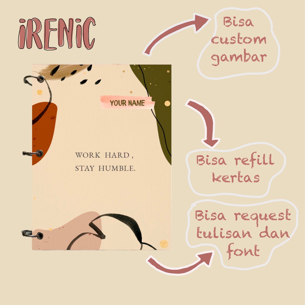 

Custom Notebook A5 Hard Cover Buku Catatan Binder Journal