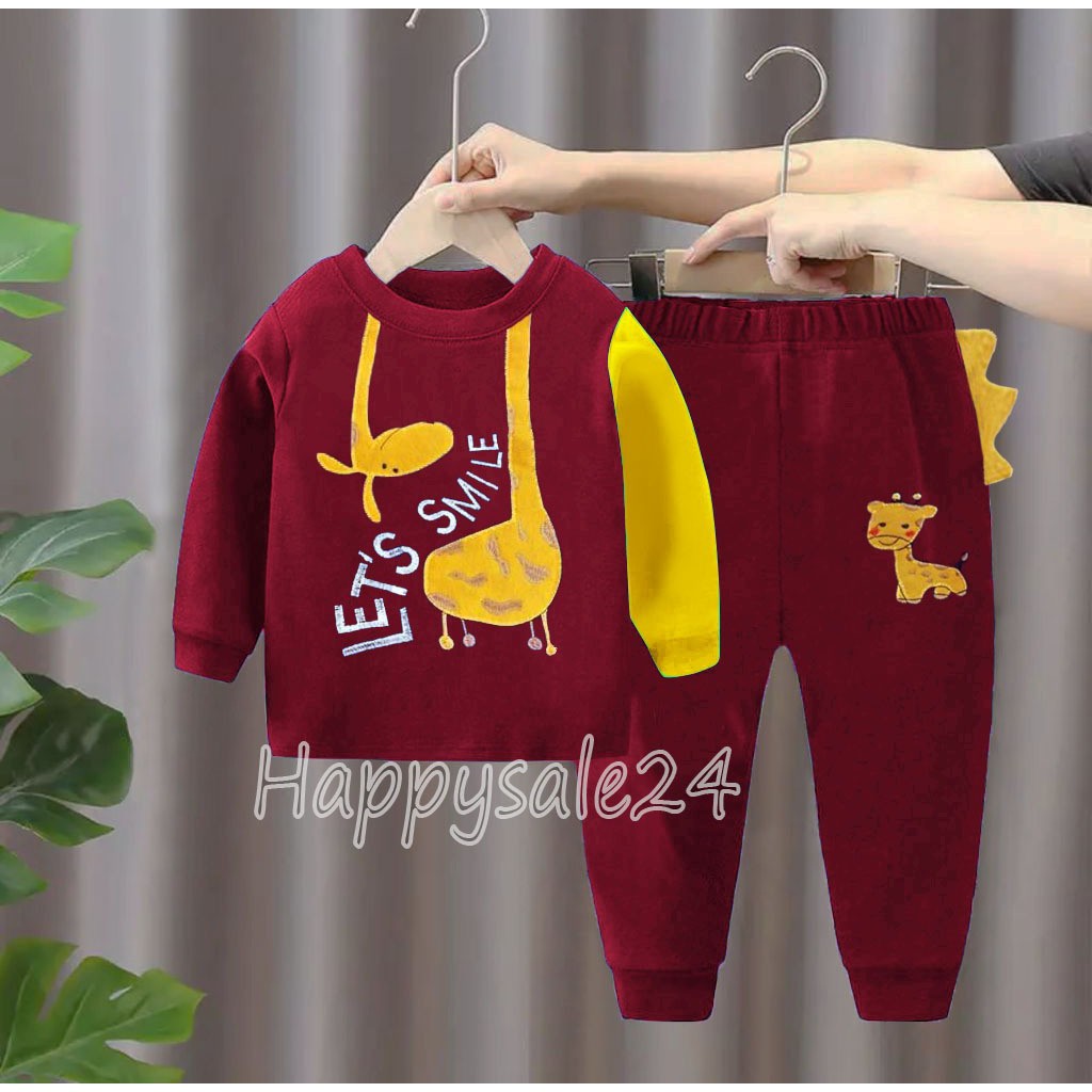 SETELAN SWEATER JOGGER ANAK BAJU ANAK 1-5 TAHUN MOTIF JERAPAH SWEATER ANAK LAKI LAKI DAN PEREMPUAN