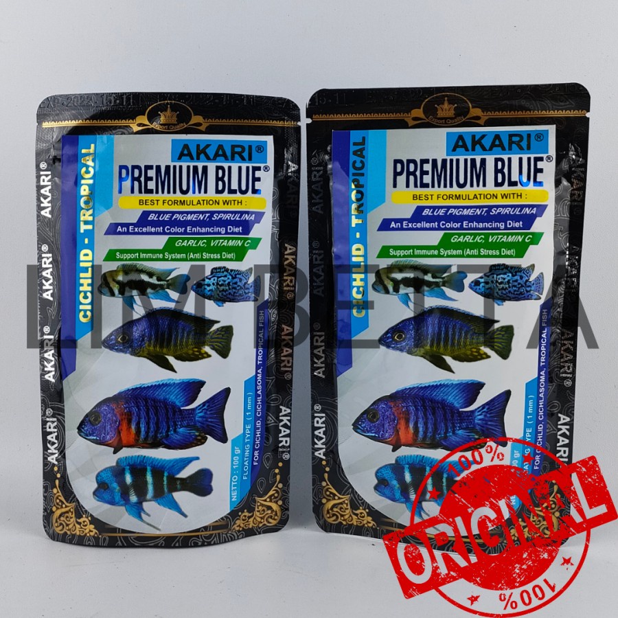 AKARI PREMIUM BLUE CHICLID 100 GRAM / MAKANAN IKAN CHICLID