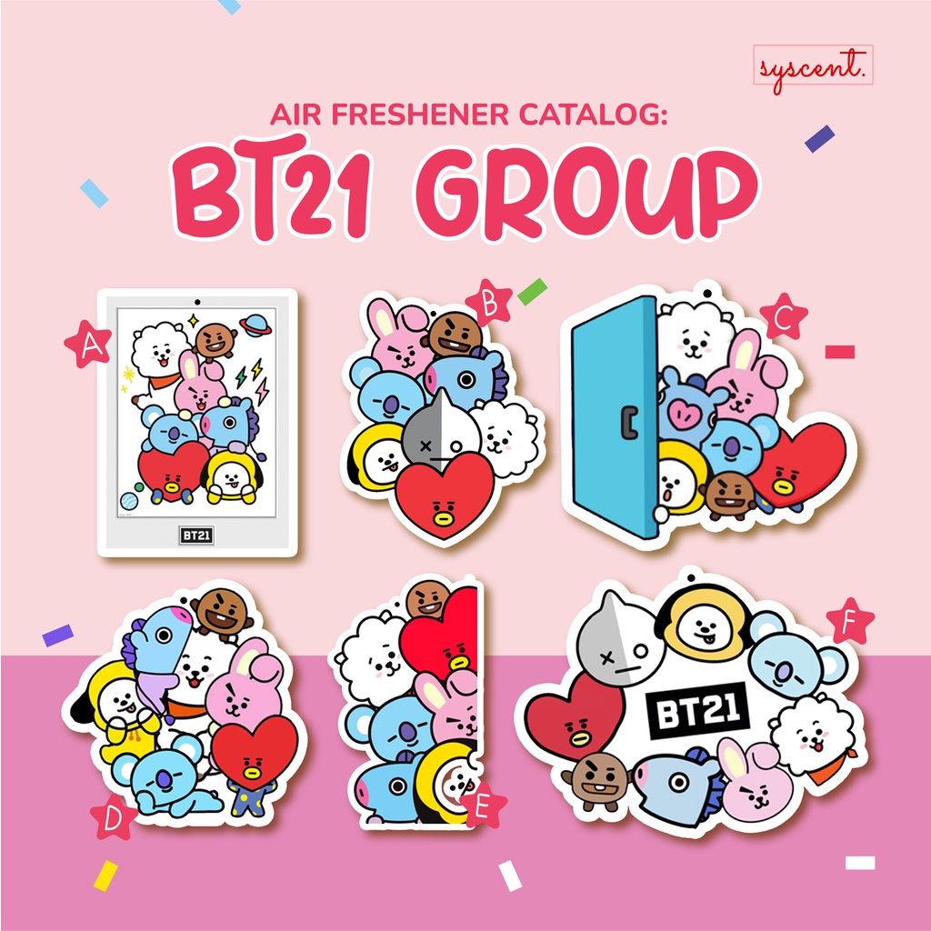 SYSCENT Air Freshener Karikatur BT21/ BTS Group | Parfum Mobil / Pewangi Ruangan / Pewangi Mobil / Pengharum Mobil |