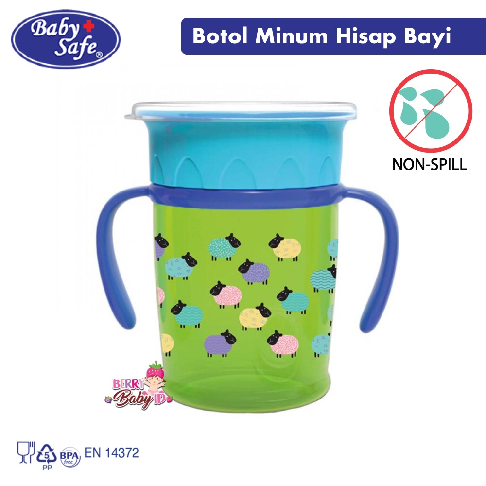 Baby Safe 360 Sipper Cup Gelas Bayi Anti Tumpah 6m+ 270 mL BBS036 Berry Mart