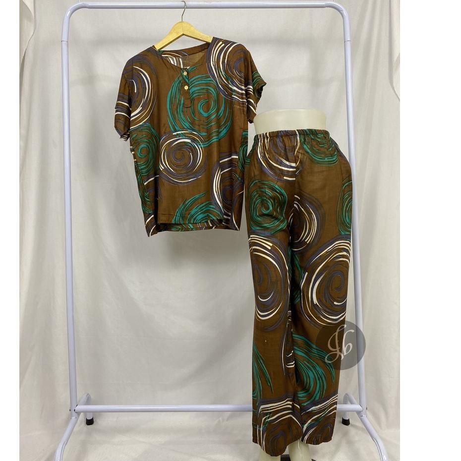 Hot Sale Juwita Batik - Setelan Wanita Kekinian Motif Natalia Celana Pendek Lengan Pendek Bahan Rayo