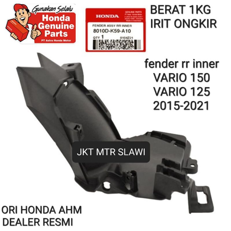 8010D-K59-A10 fender rr inner, fender rear inner, spakbor sambungan belakang, sambungan spkbor belakang kolong vario 150 &amp; vario 125 2015-2022 asli honda ori honda ahm