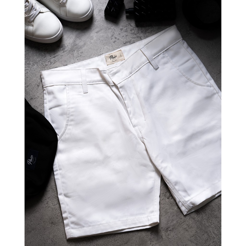 [Limited Edition] White Relax Short Chino Pants