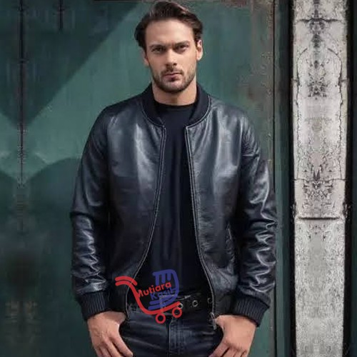 Promo cuci gudang jaket kulit/jaket pria Bomber/jaket motor pria