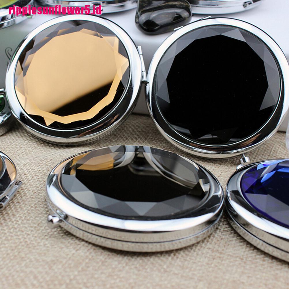 # Kaos T-Shirt Wanita Lengan Pendek Motif Print #Cermin Saku Lipat Mini Bahan Stainless Steel Kristal