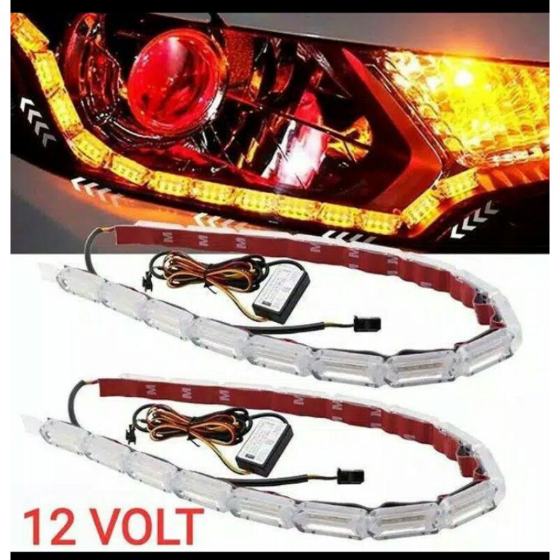 Lampu DRL Mobil Kristal Meteor Sein Running