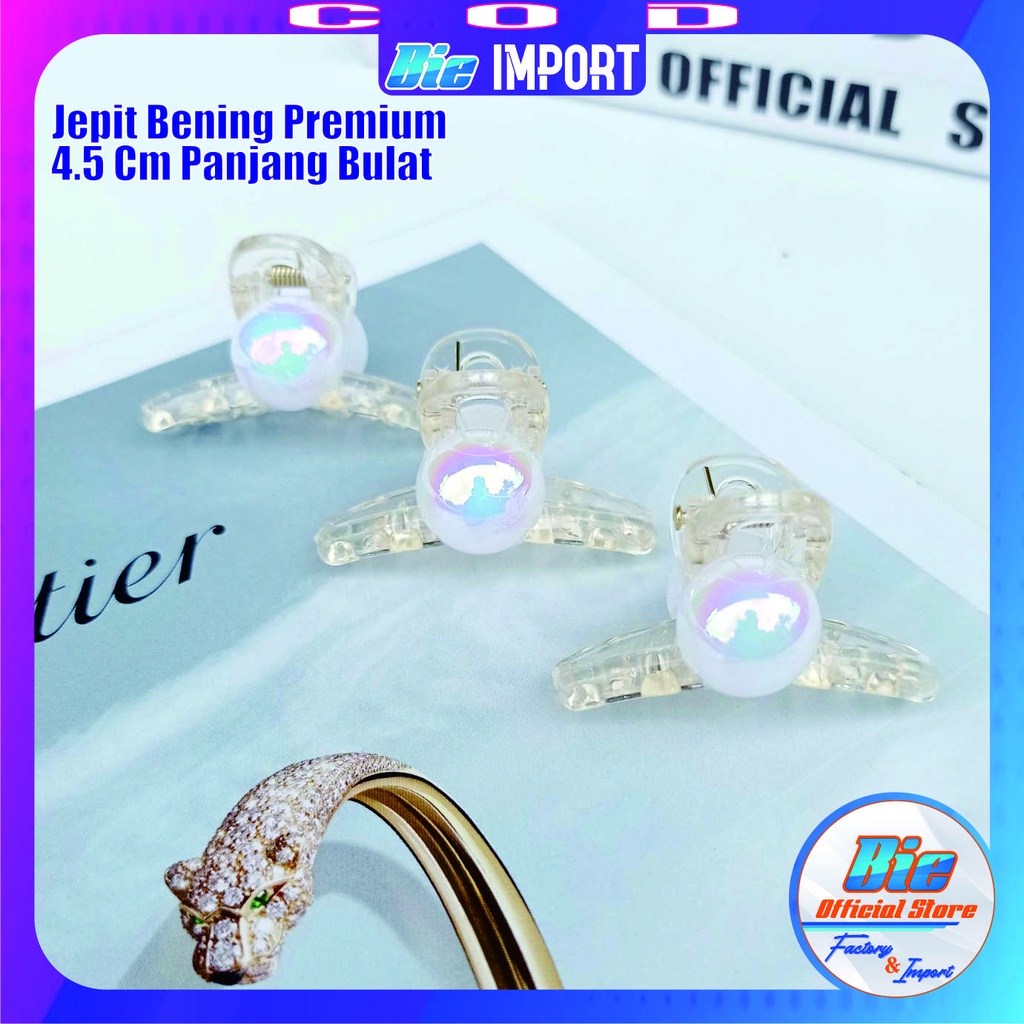 Jepit Rambut Korea Transparan Premium Warna Impor