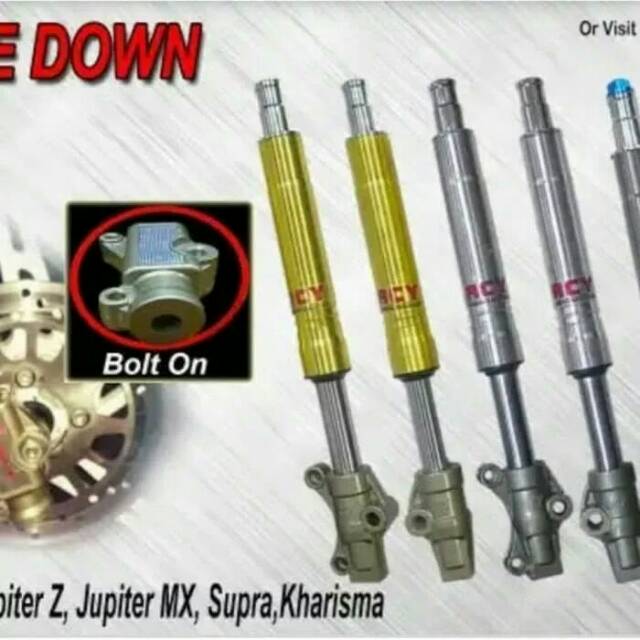 Up Side Down merek RCY untuk motor Yamaha Mio Sport, Mio Soul dan Honda Supra
