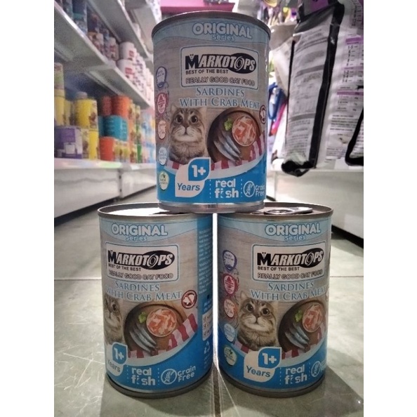 Markotop kaleng 400g Makanan basah Kucing rasa(Crab Sardine)