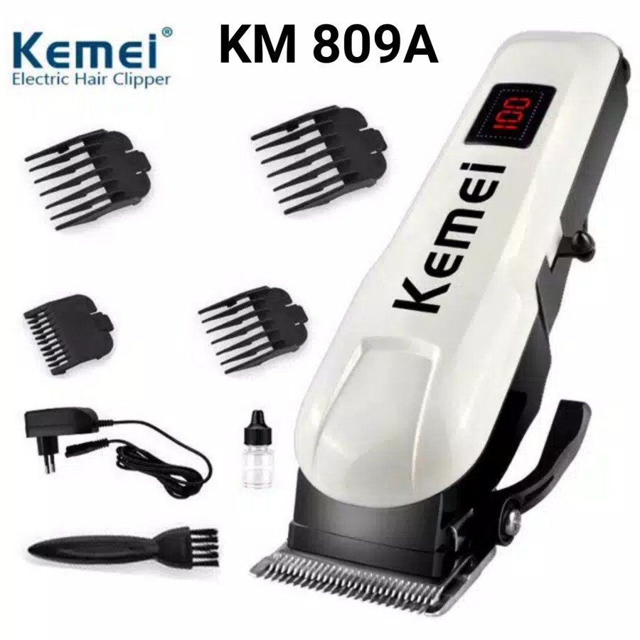 Alat Mesin Cukur Rambut / Hair Clipper Rechargeable LCD Kemei KM-809A / KM809A / KM 809A