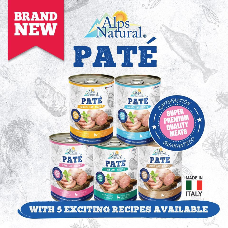 PATE Wet Dog Food 400Gram Alps Natural Makanan Basah Kaleng Anjing 400GR