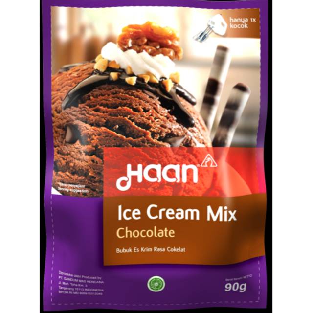 

HAAN Ice Cream Mix Chocolate /Coklat. SMOOTHIES Coklat kemasan 90 gram